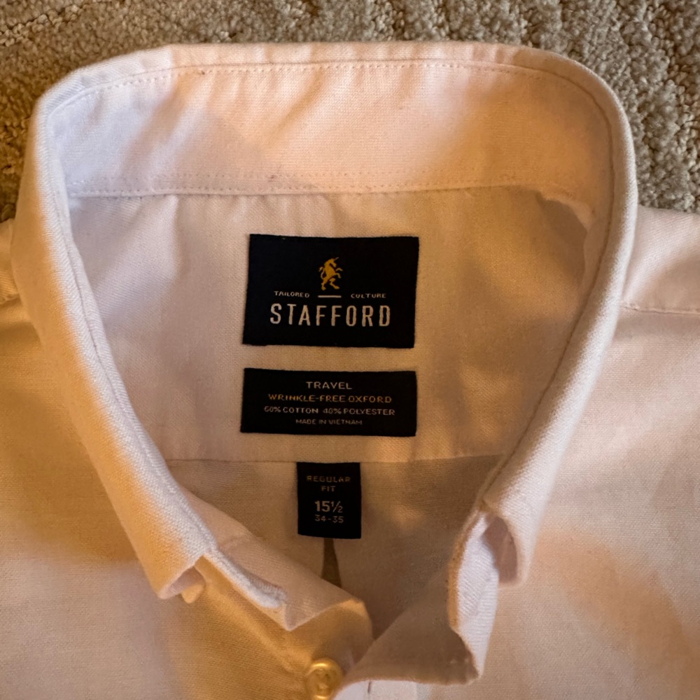 stanford white dress shirt size 15.5